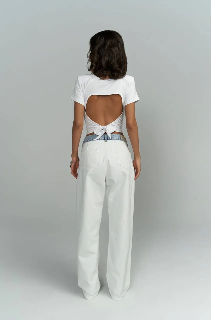 Pleated unique denim