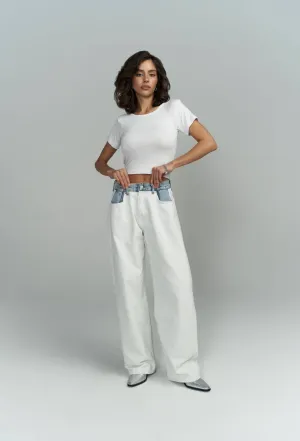 Pleated unique denim