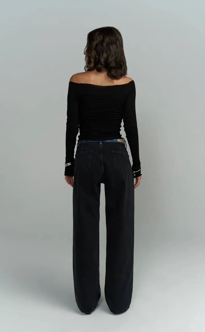 Pleated unique denim