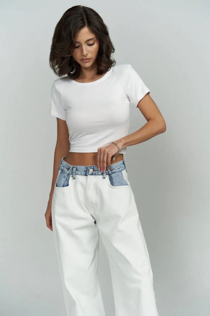 Pleated unique denim