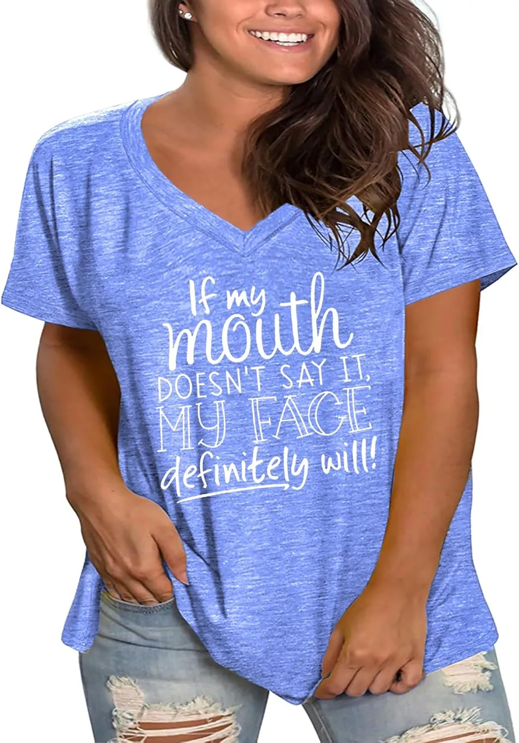Plus Size Sarcastic Funny Shirts Women V Neck T Shirts Short Sleeve Tshirts Summer Tops