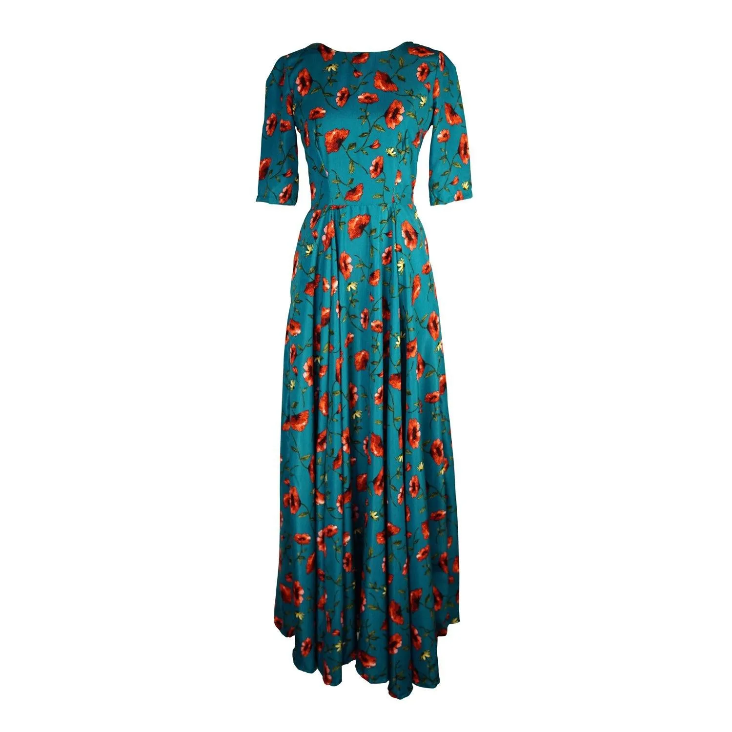Poppy Blue Fitted Maxi Dress