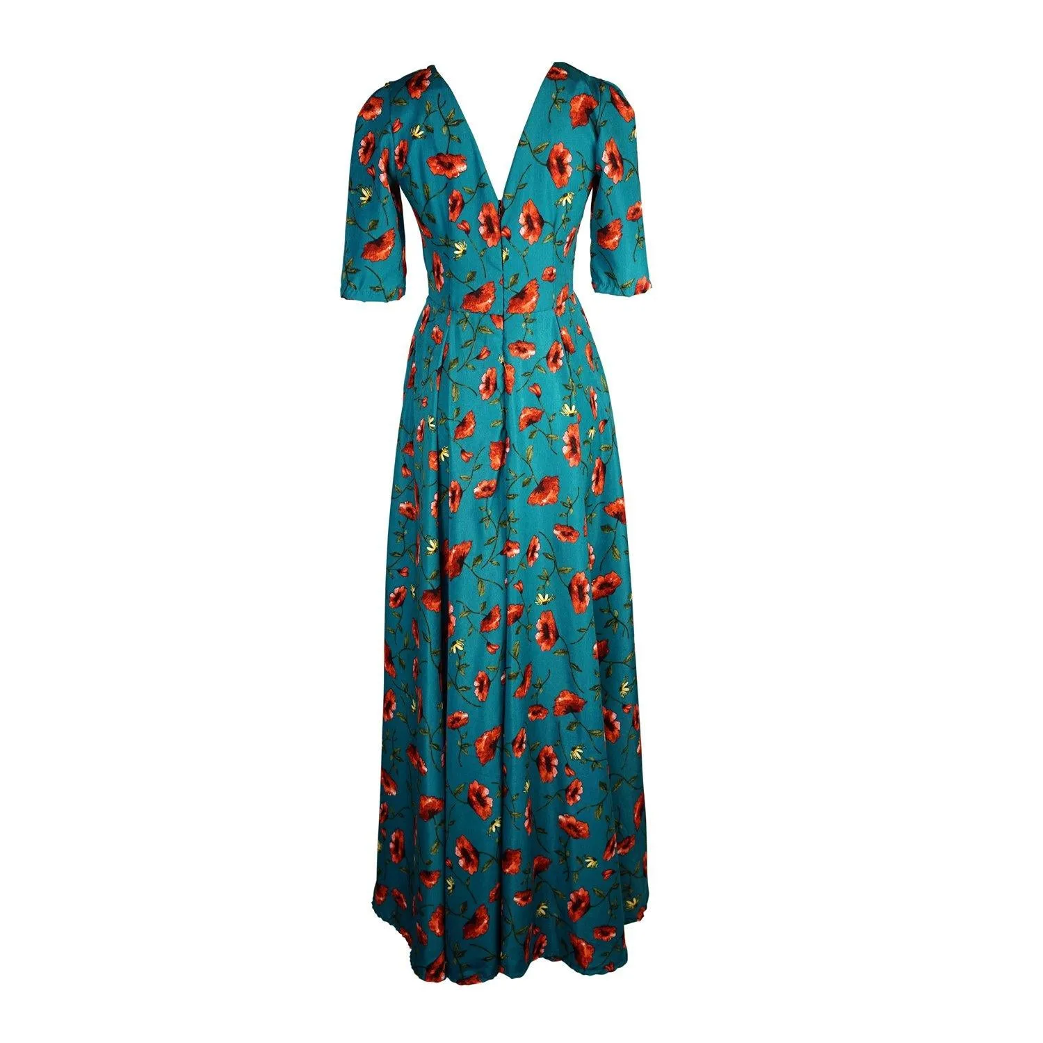 Poppy Blue Fitted Maxi Dress