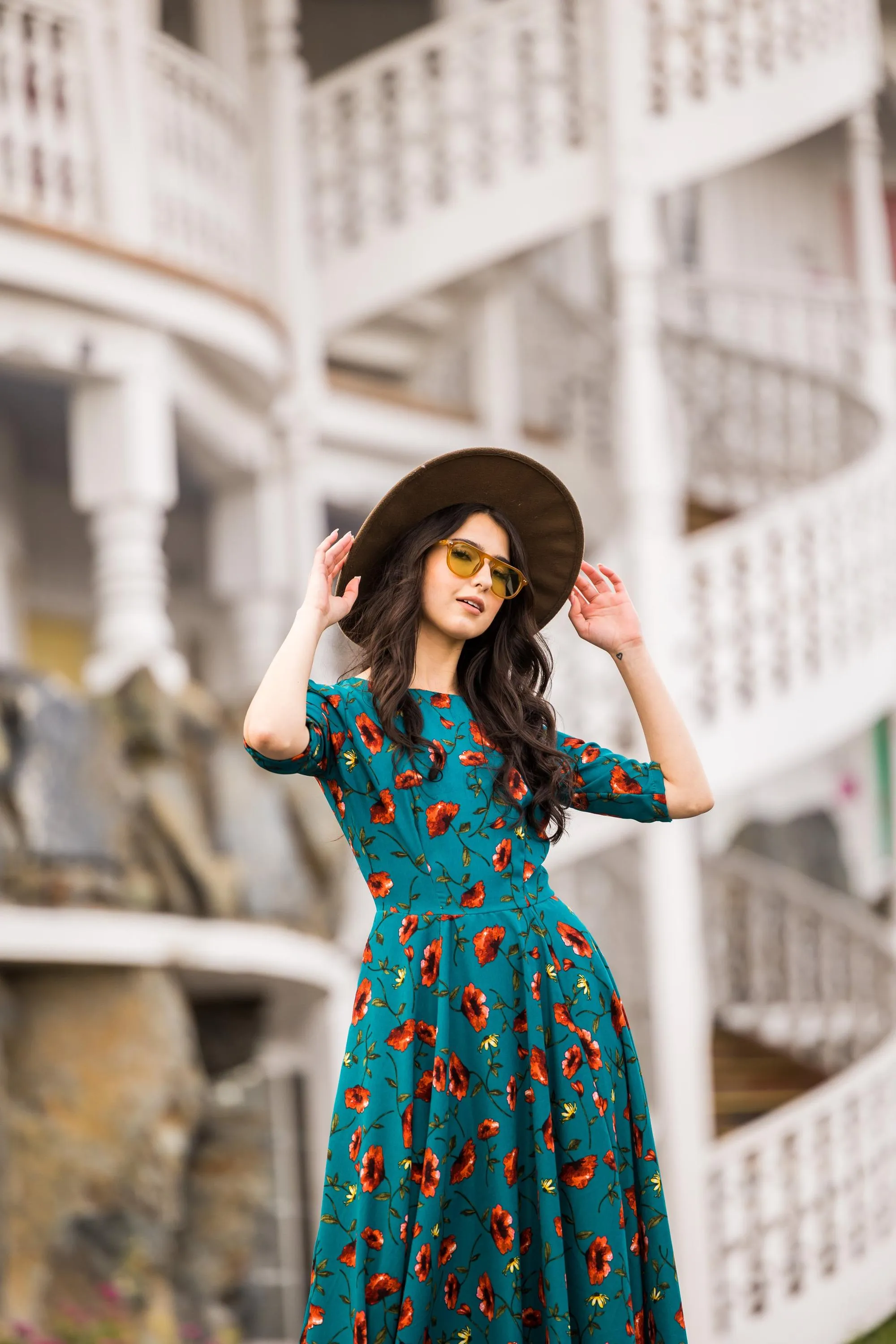 Poppy Blue Fitted Maxi Dress