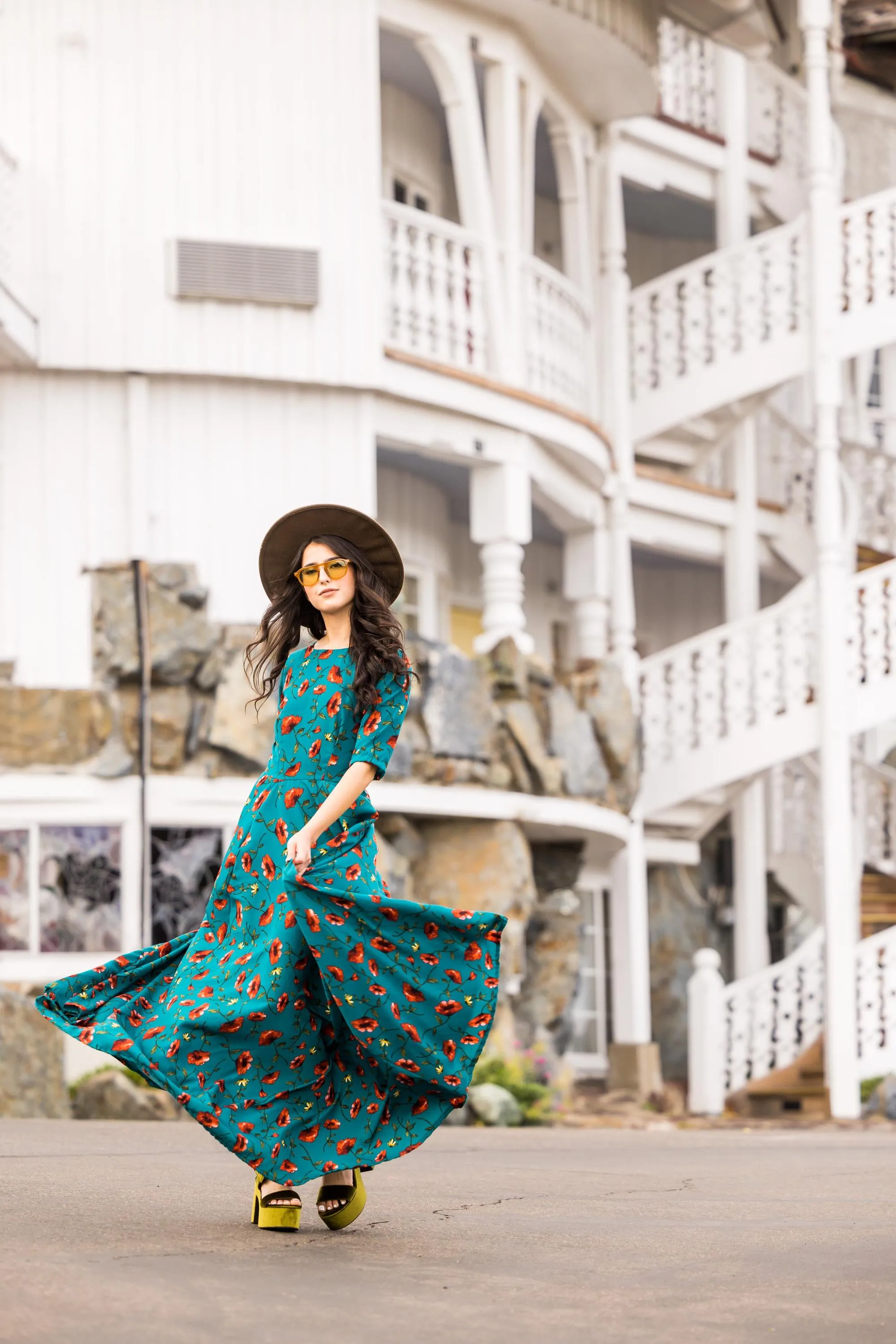 Poppy Blue Fitted Maxi Dress