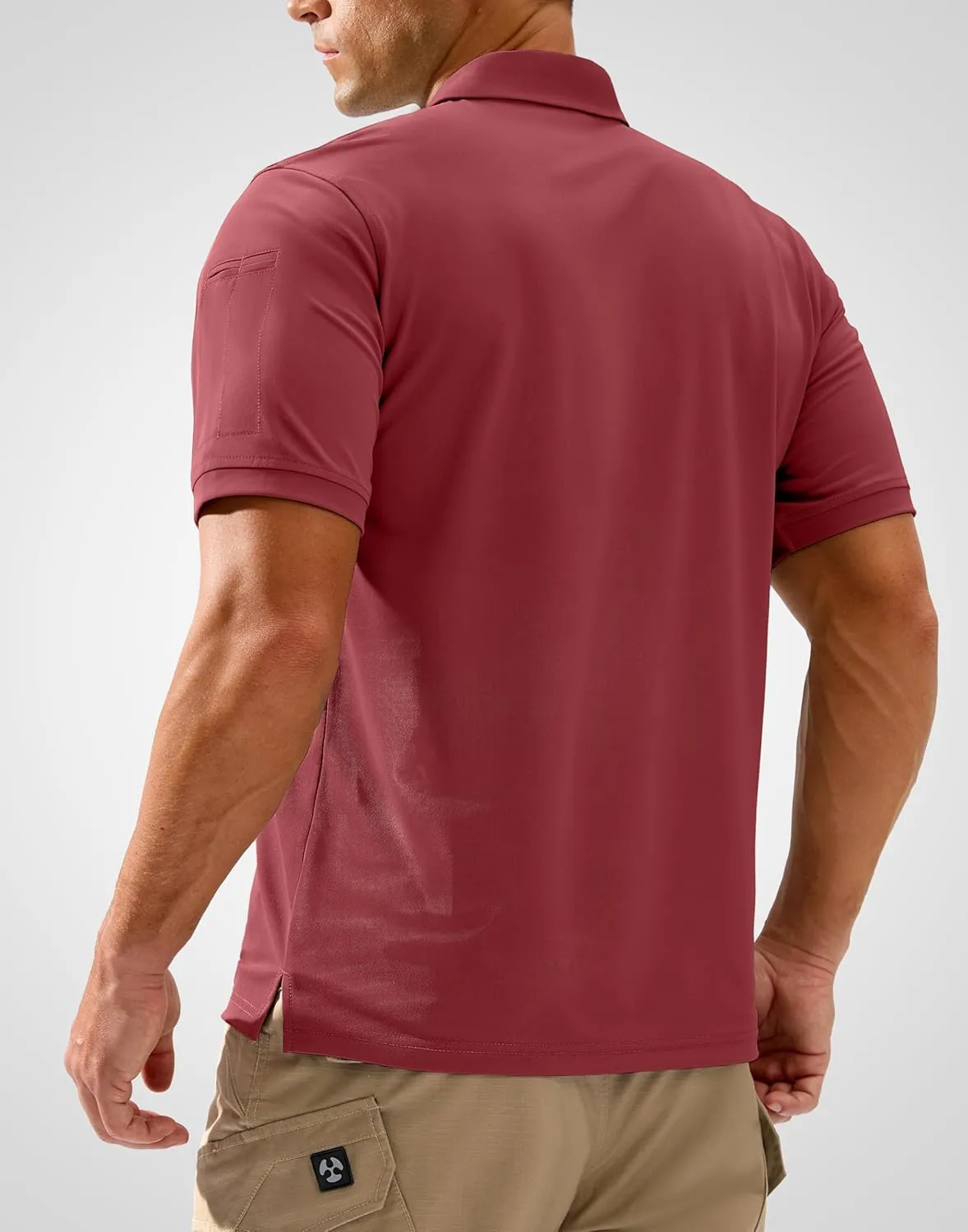 Pudolla Mens Tactical Shirts Short Sleeve Golf Work Polos Moisture Wicking Dry Fit Collared Shirt Lightweight Polo Shirt
