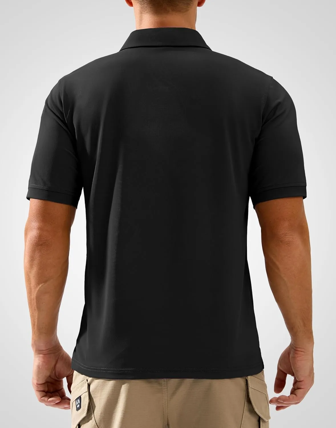Pudolla Mens Tactical Shirts Short Sleeve Golf Work Polos Moisture Wicking Dry Fit Collared Shirt Lightweight Polo Shirt