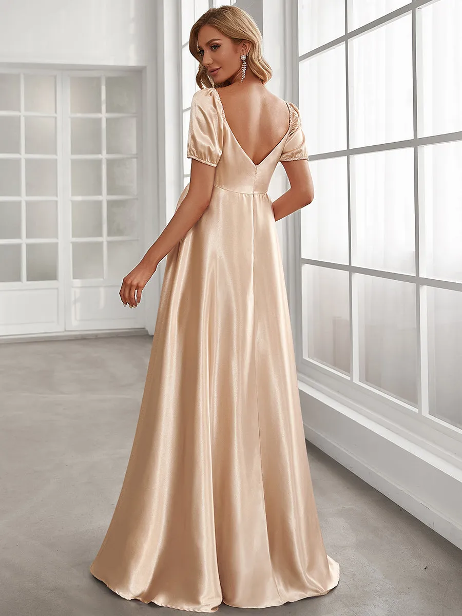 Puff Sleeves V Neck A Line Wholesale Maternity Dresses EY20801