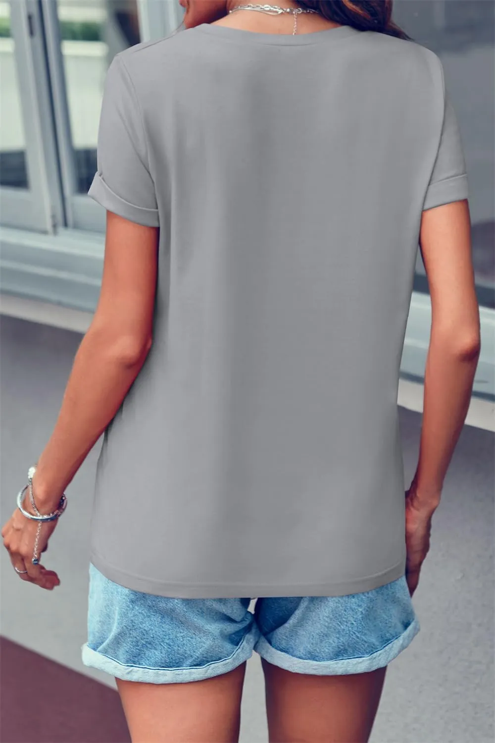 Qianxitang Women's Tops Cute Graphic Print Summer Causal Cotton Round Neck Short Sleeve Blouses T Shirt
