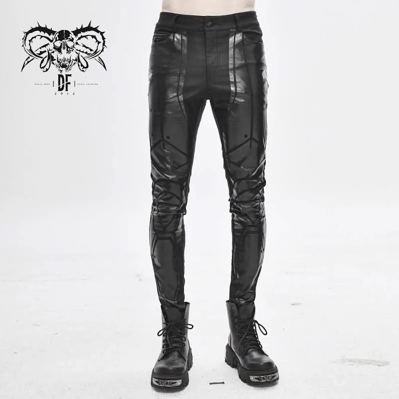 "Ammunition" Gothic Black Skinny Men Trousers
