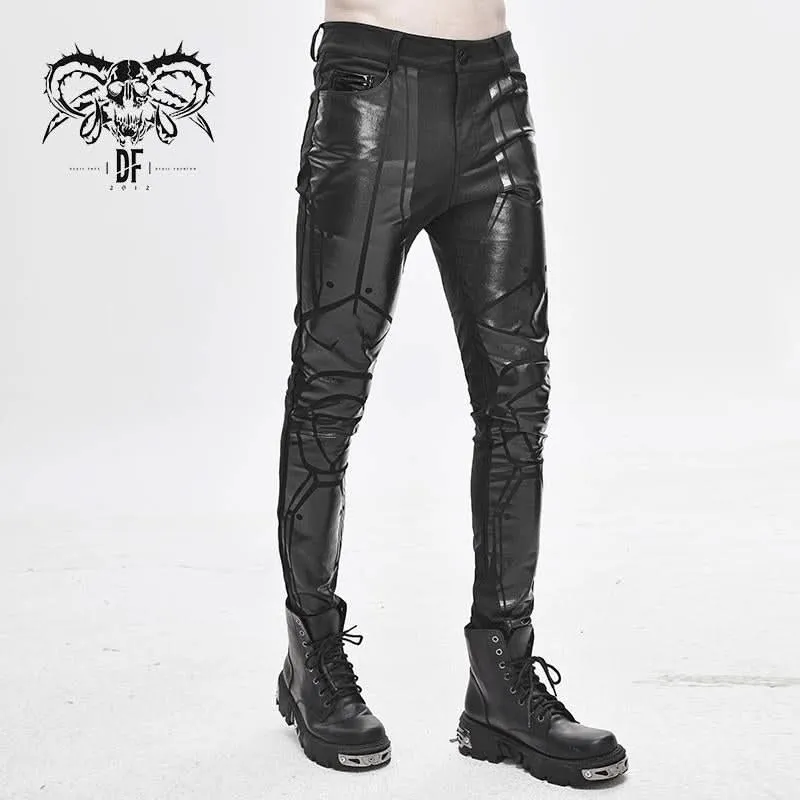 "Ammunition" Gothic Black Skinny Men Trousers