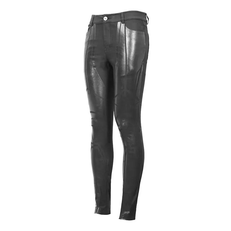 "Ammunition" Gothic Black Skinny Men Trousers