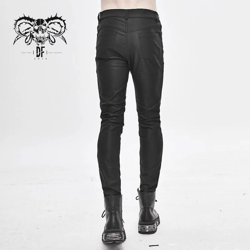 "Ammunition" Gothic Black Skinny Men Trousers