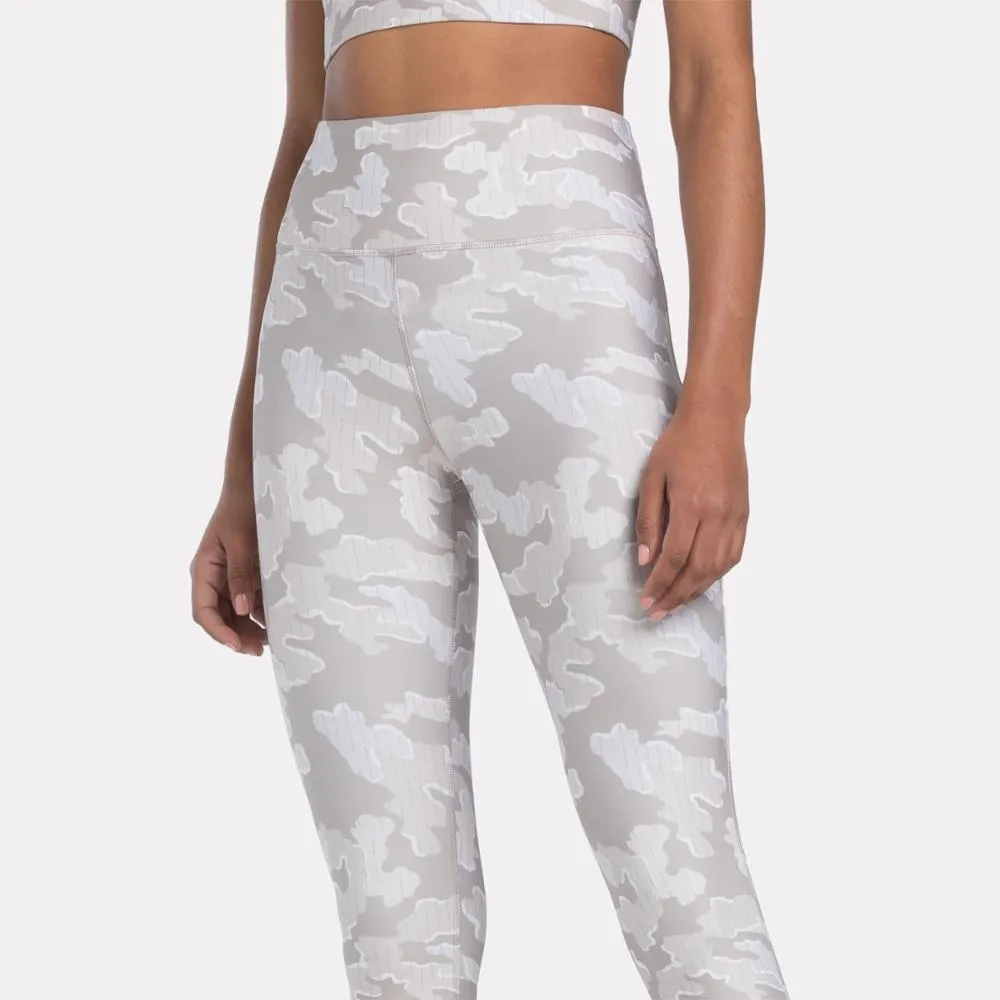Reebok Apparel Women Reebok Identity Training Camo Leggings ASH