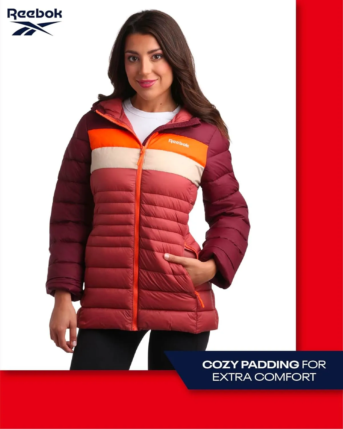 Reebok Women Jacket - Packable Quilted Puffer Coat  Casual Jacket for Women (S-XL)