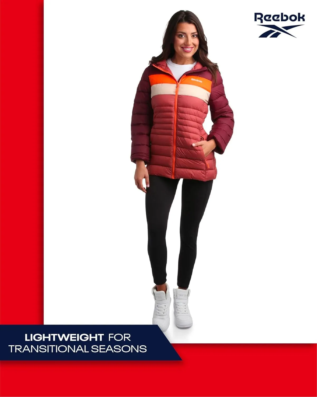 Reebok Women Jacket - Packable Quilted Puffer Coat  Casual Jacket for Women (S-XL)