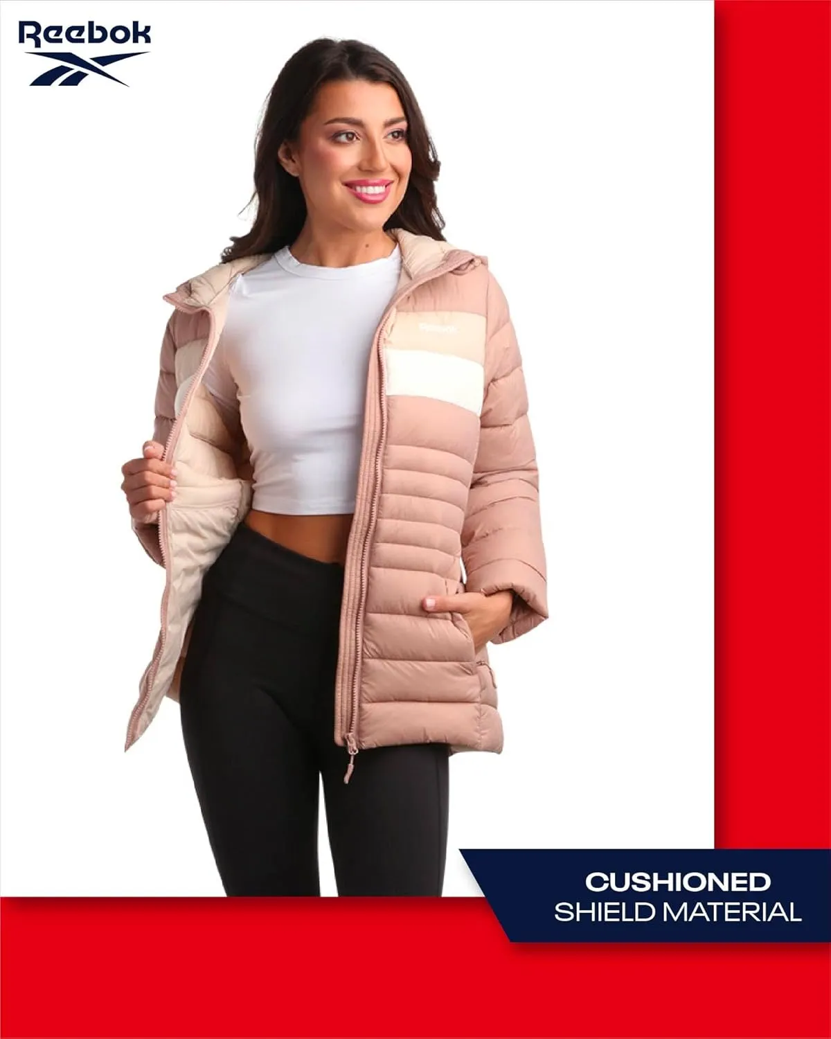 Reebok Women Jacket - Packable Quilted Puffer Coat  Casual Jacket for Women (S-XL)