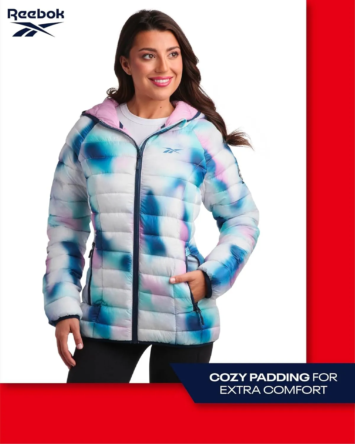 Reebok Women Jacket - Packable Quilted Puffer Coat  Casual Jacket for Women (S-XL)