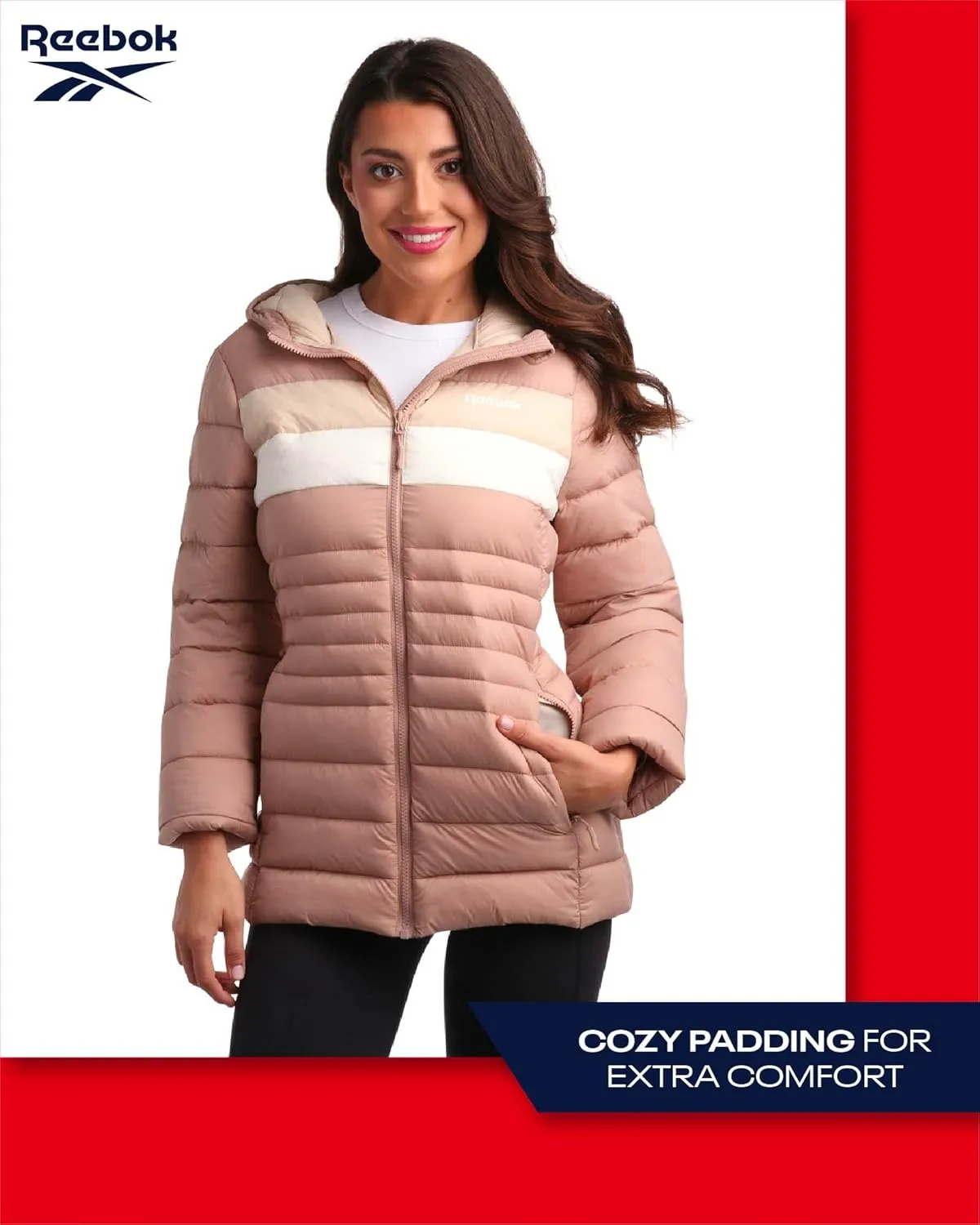 Reebok Women Jacket - Packable Quilted Puffer Coat  Casual Jacket for Women (S-XL)