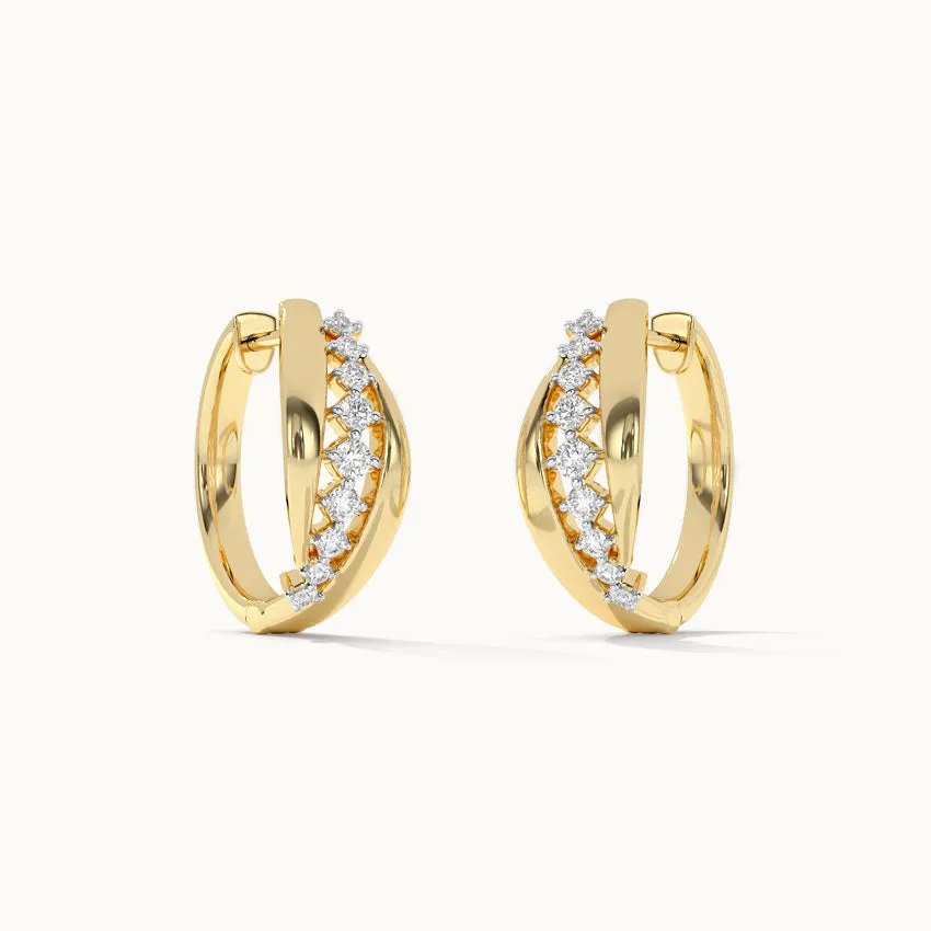 Ridge Diamond Hoops