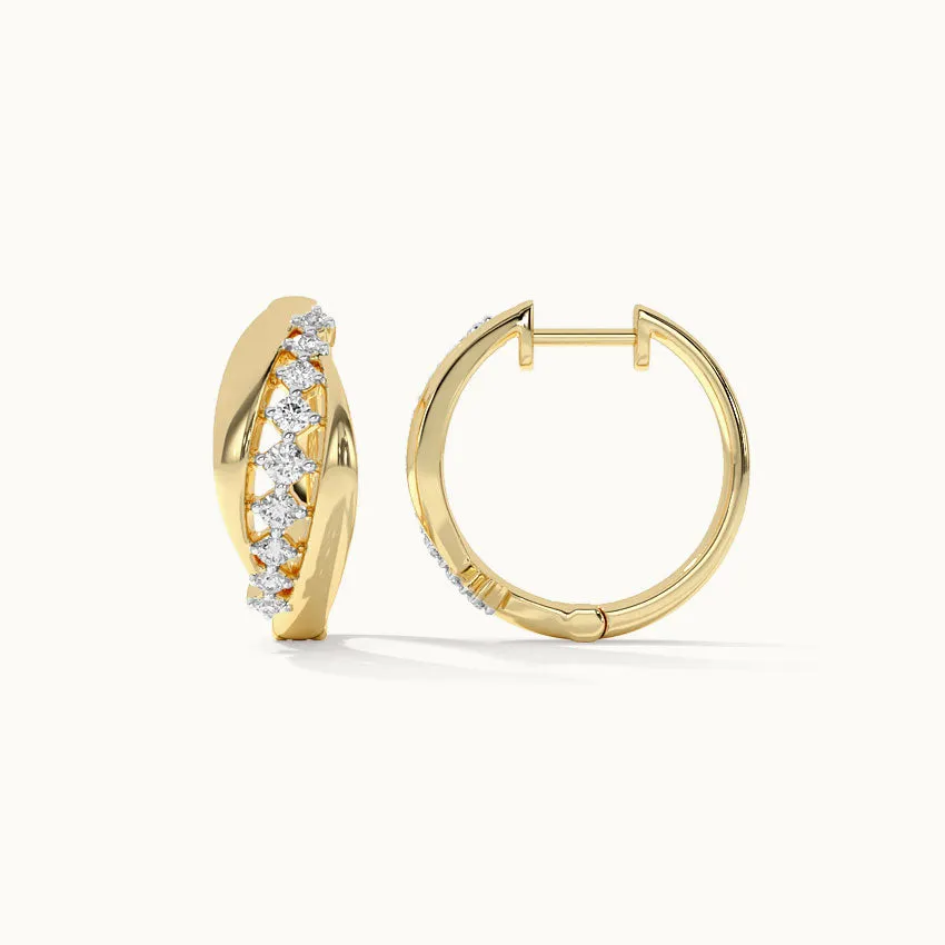 Ridge Diamond Hoops