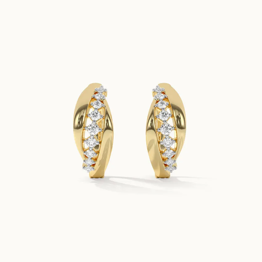 Ridge Diamond Hoops
