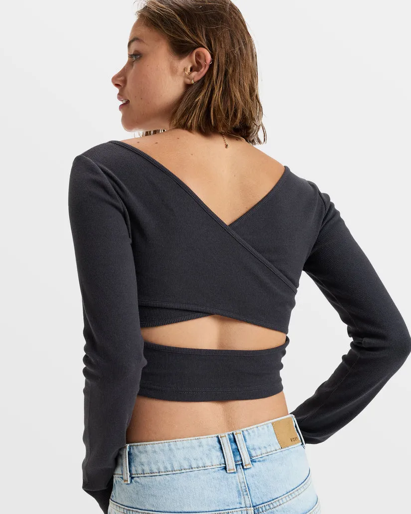 Roxy Good Keepsake LS Ribbed Top