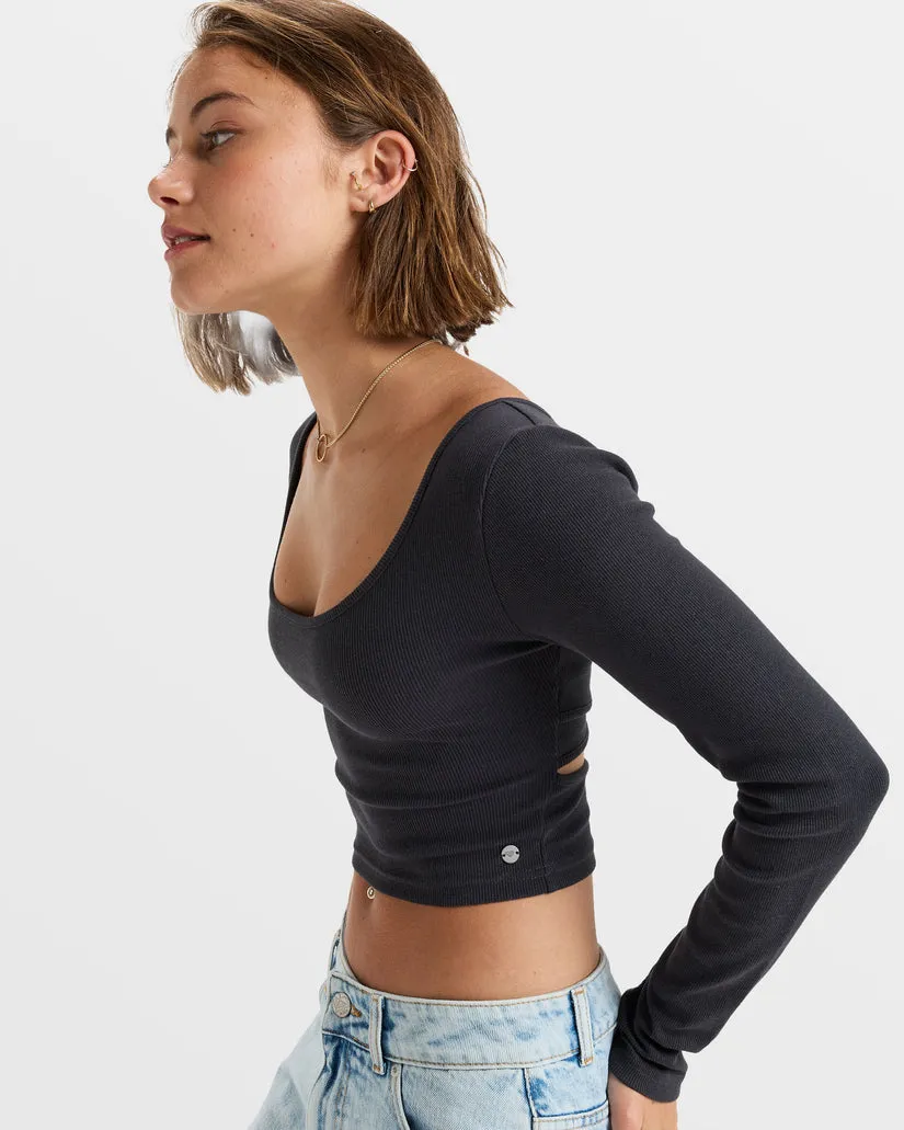 Roxy Good Keepsake LS Ribbed Top