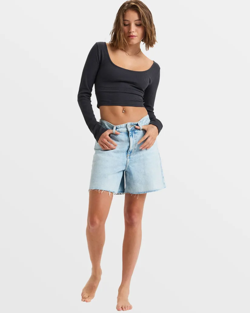 Roxy Good Keepsake LS Ribbed Top