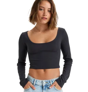 Roxy Good Keepsake LS Ribbed Top