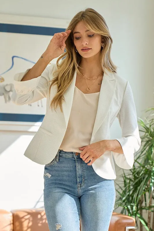 Ruffle Sleeve Blazer