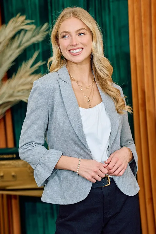 Ruffle Sleeve Blazer