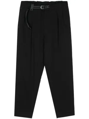 Seersucker Tapered-Leg Trousers