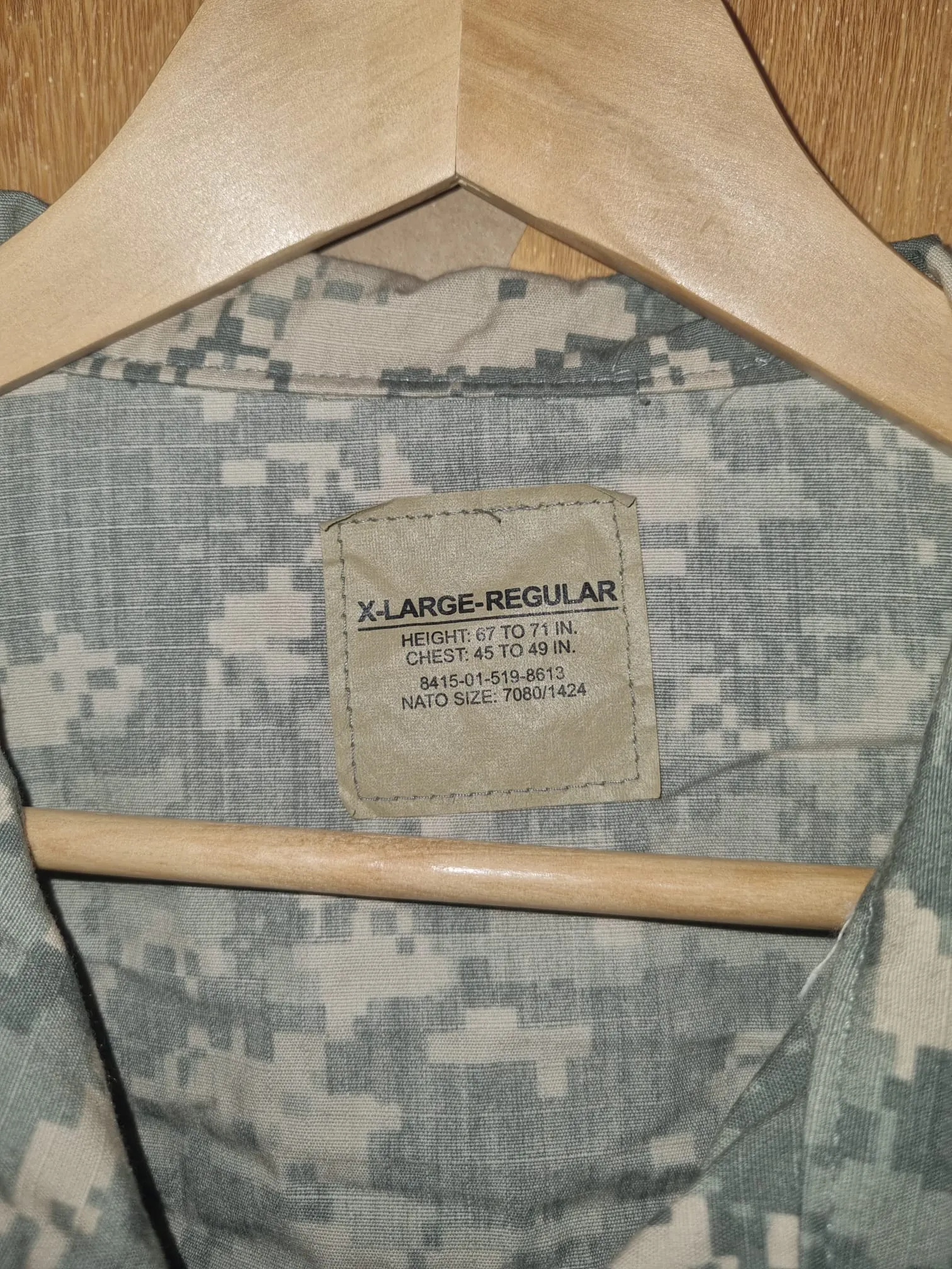 Shirt, US Army Combat Uniform ACU Pattern Size XL US