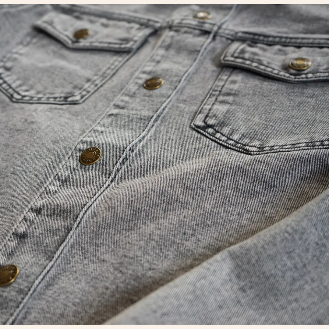 Silver Gray Denim Jacket- Mom & Son