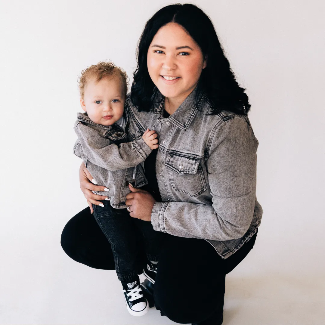 Silver Gray Denim Jacket- Mom & Son