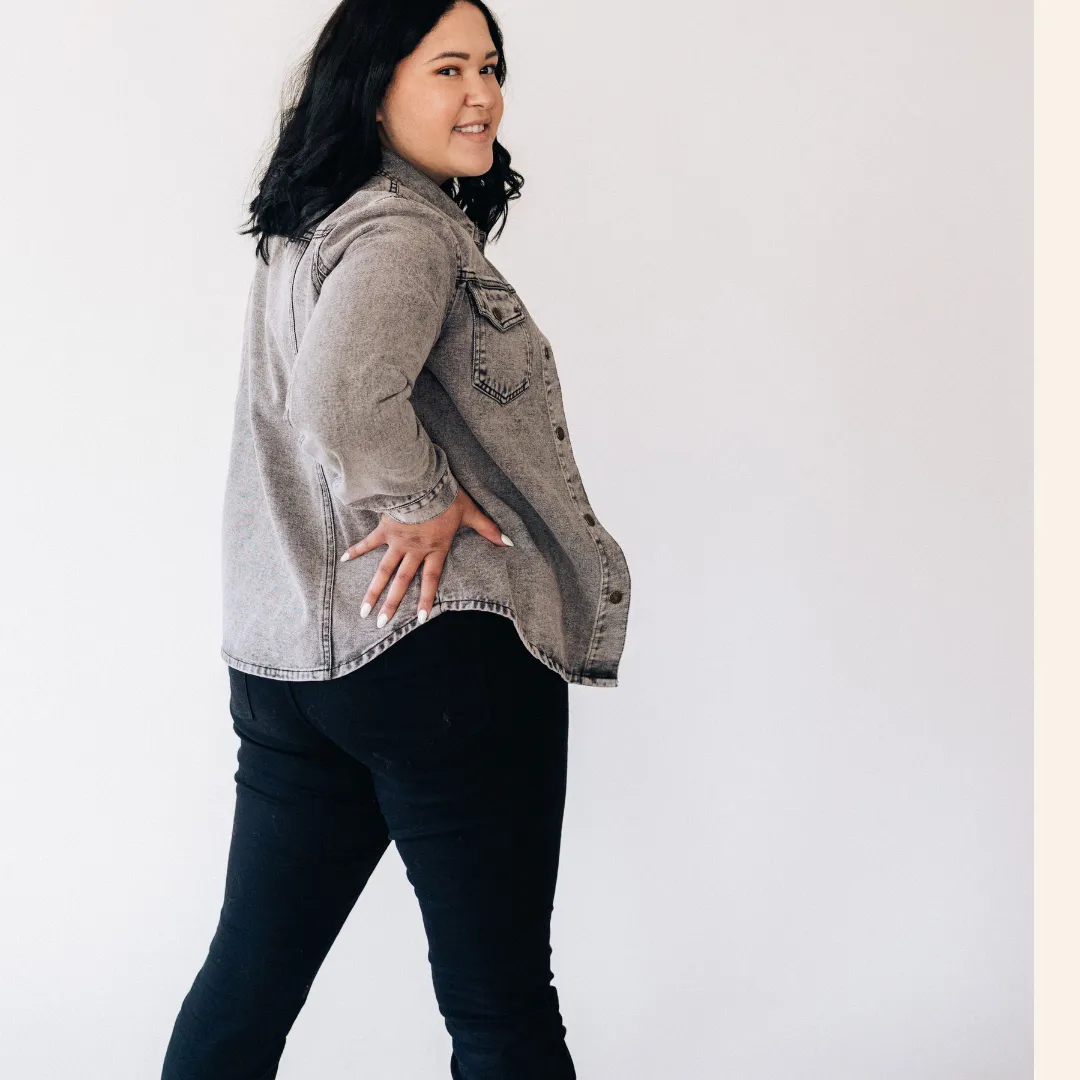 Silver Gray Denim Jacket- Mom & Son