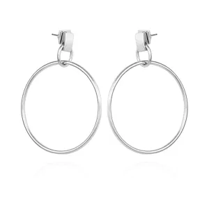 Silvertone Hoop Drop Earrings