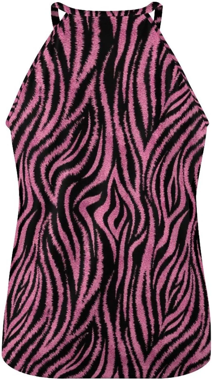 Sleeveless High Neck Tank Tops for Women, Summer Halter Camis with Soft Flowy Blouses