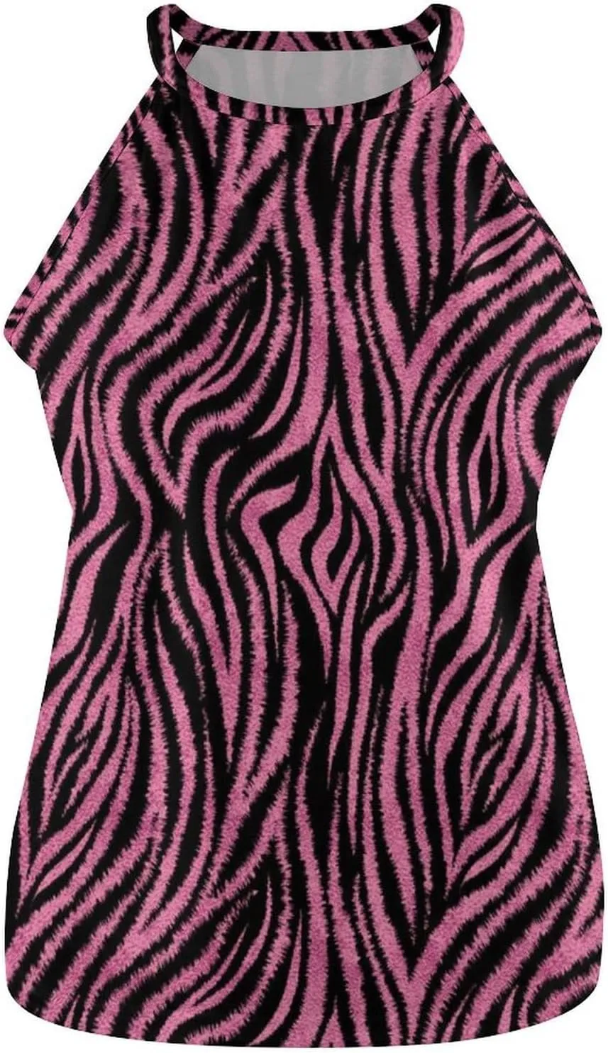 Sleeveless High Neck Tank Tops for Women, Summer Halter Camis with Soft Flowy Blouses