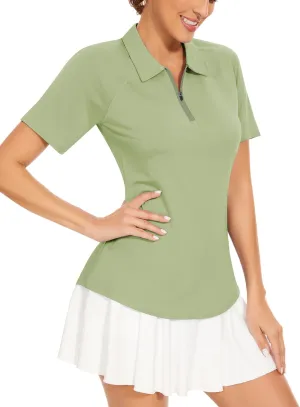Soneven Women's Sleeveless Golf Shirts Ribbed Golf Tanks Tops UPF50  Athletic Racerback Polo Shirts Tennis Tops