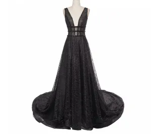 Sparkle Elegant Evening Trail Dress