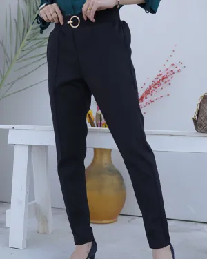 Straight Sleek Pants - Black