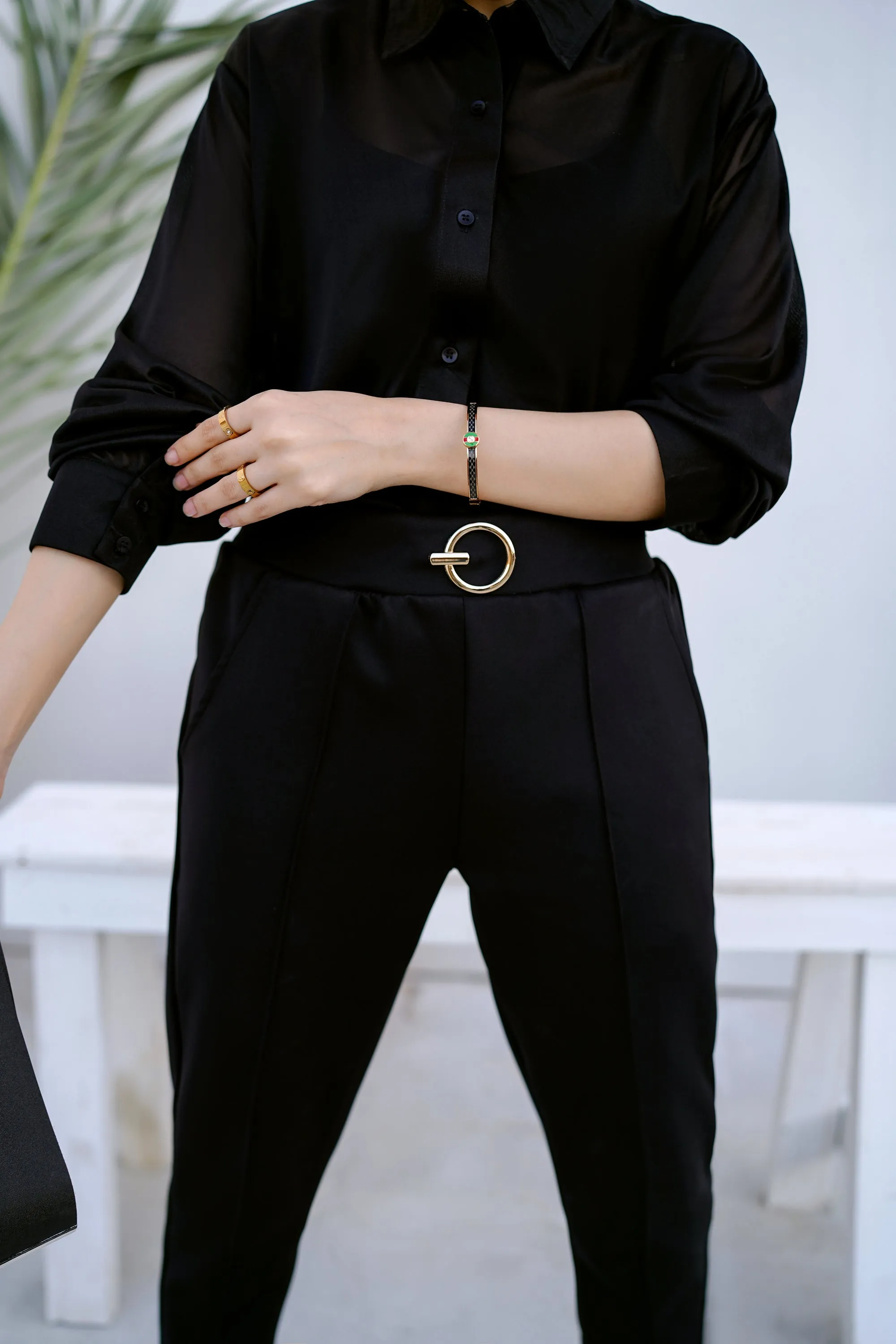Straight Sleek Pants - Black