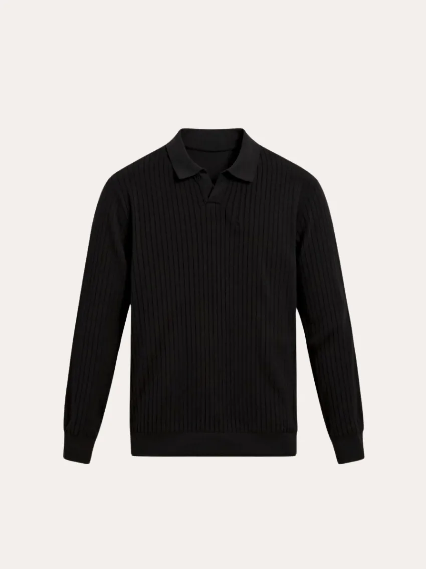 Striped Long Sleeve Polo