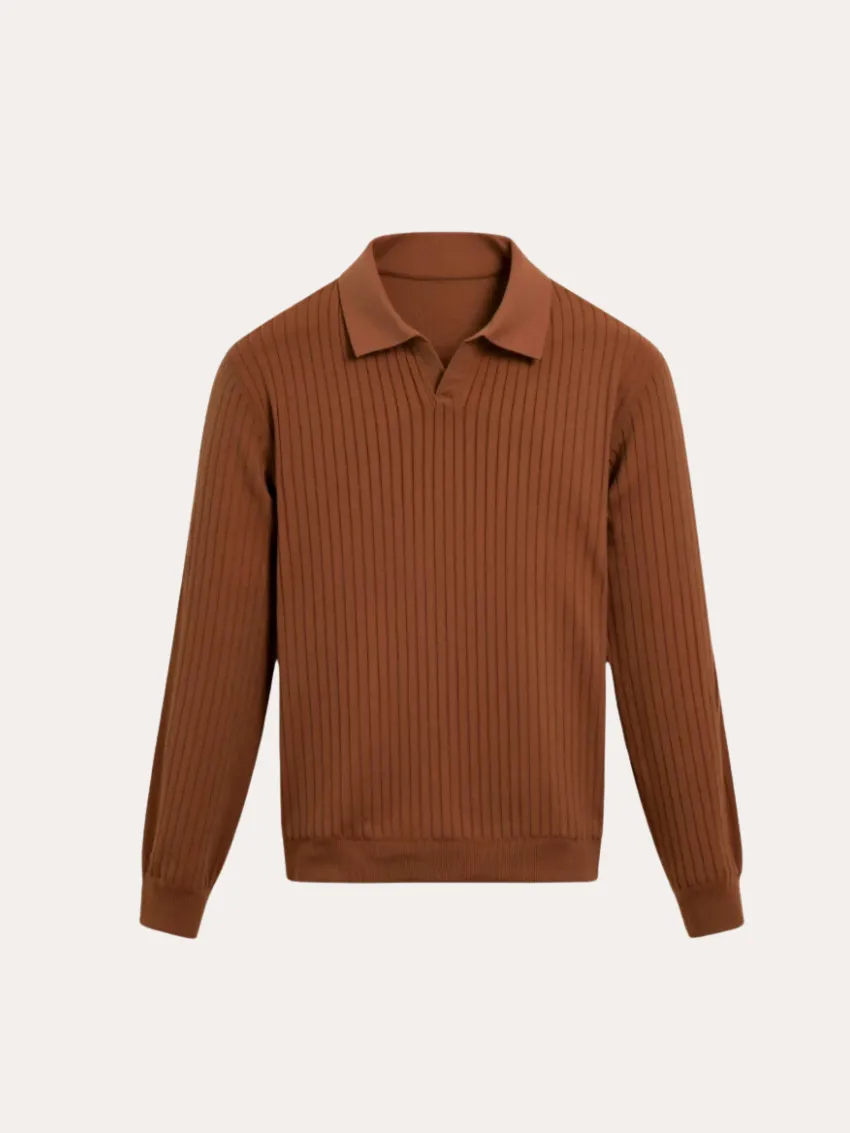 Striped Long Sleeve Polo