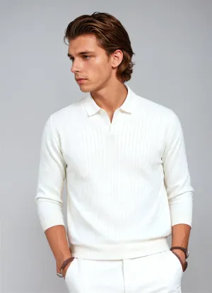 Striped Long Sleeve Polo