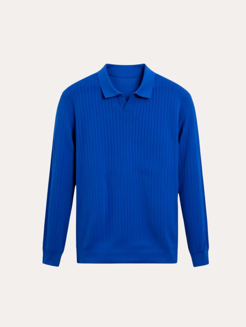 Striped Long Sleeve Polo