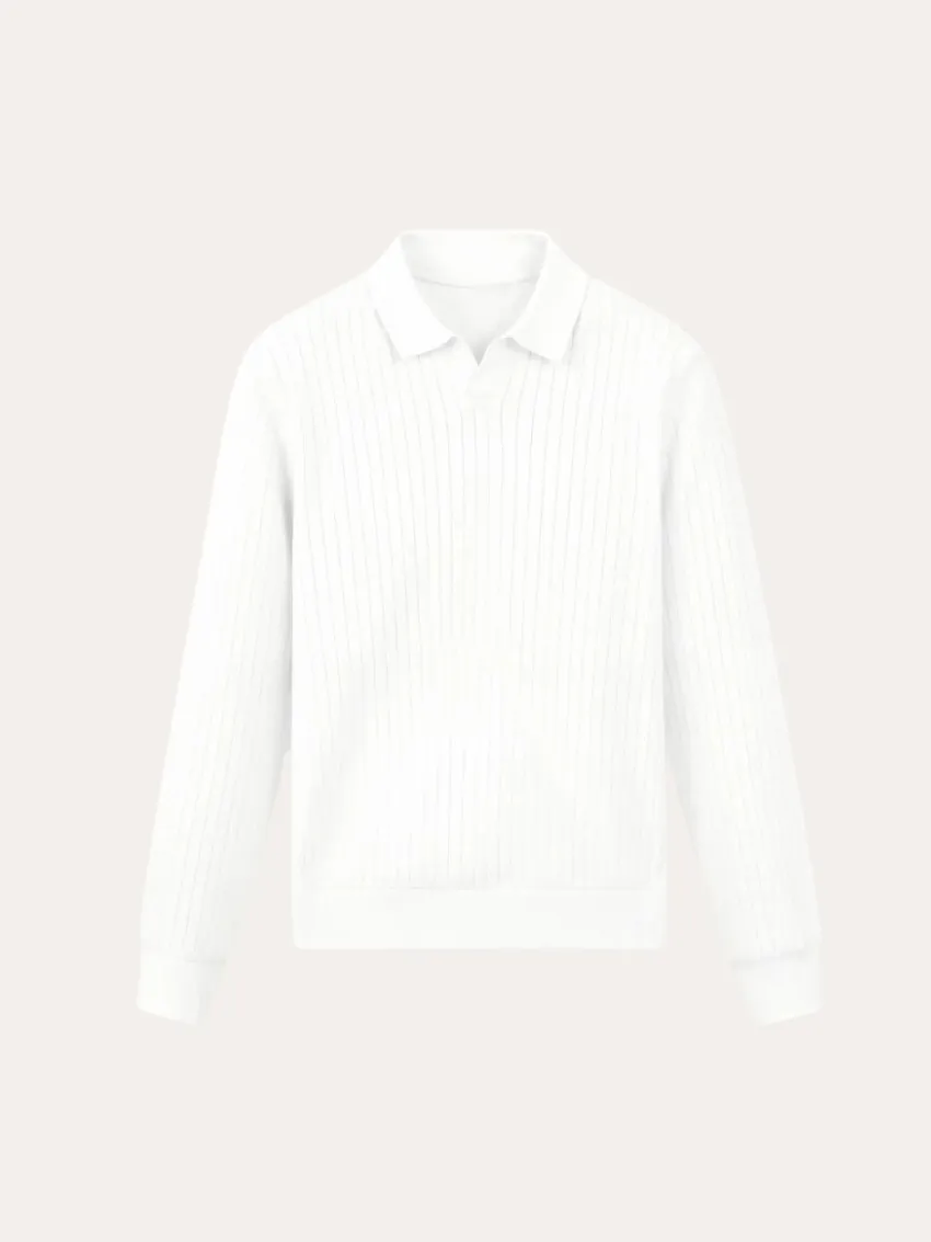 Striped Long Sleeve Polo