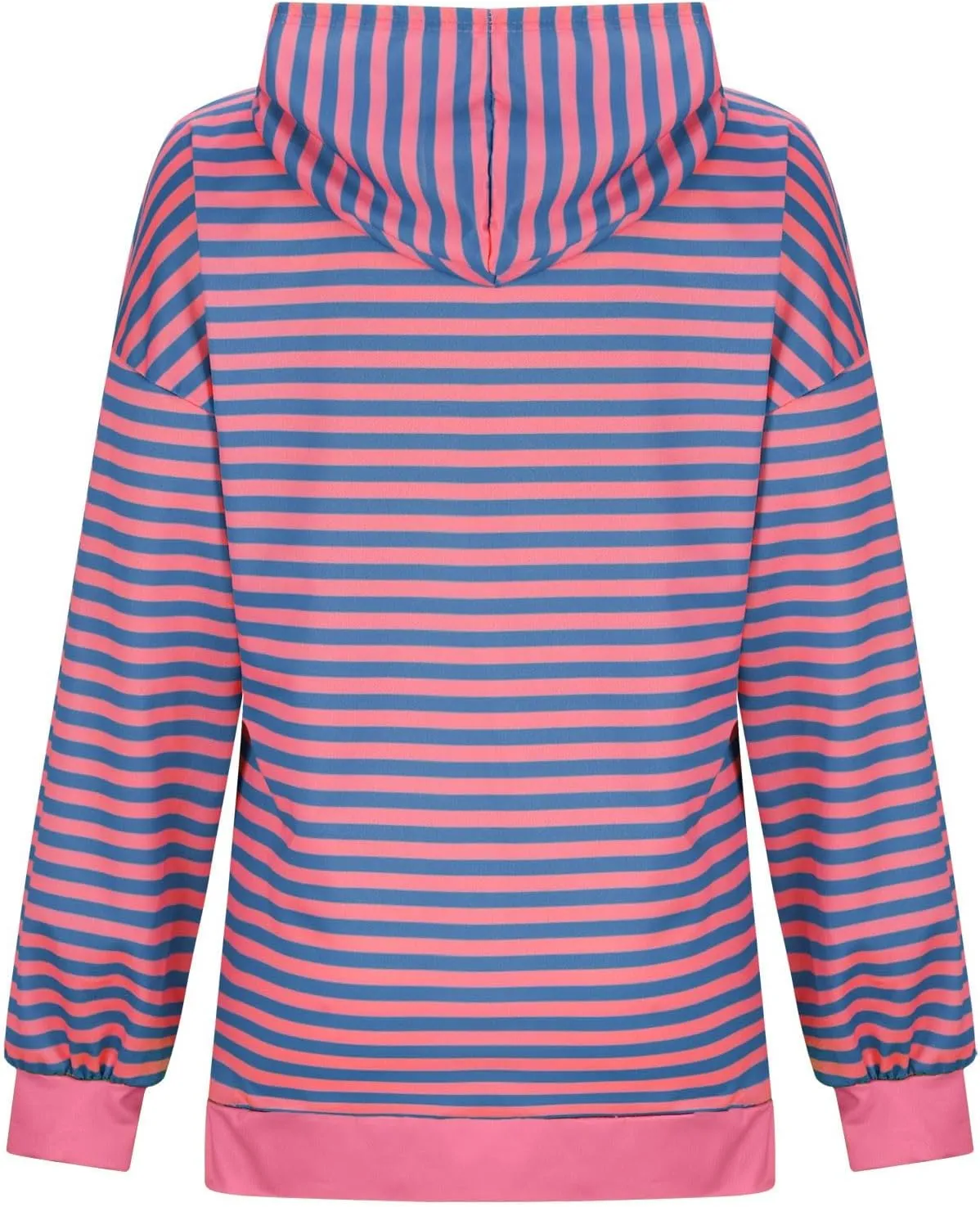 Striped Sweatshirt for Women Long Sleeve Hooded Sweatshirt Oversized Sweatshirt with Drawstring Fashion Hoodie